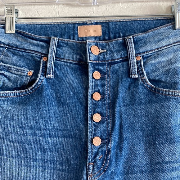 MOTHER Denim The Pixie Tomcat Crop Jeans in Not Cut & Pasted Blue 27 - Picture 8 of 14
